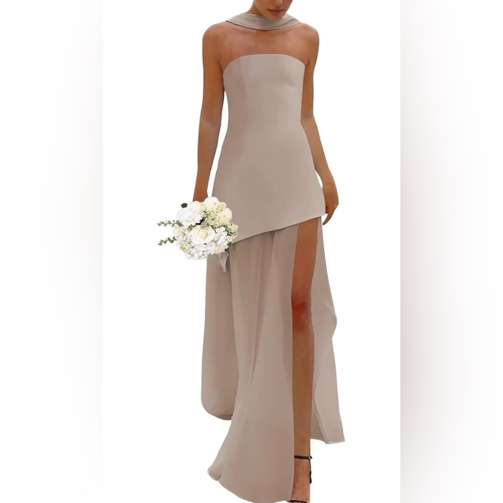 Elegant Beige Evening Gown